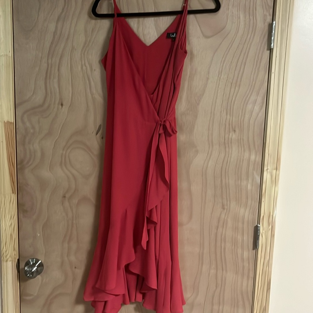 Pink cocktail wrap dress